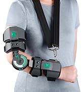 NIdreamCE Adjustable Hinged Elbow Brace ROM Arm Braces Post OP Stabilizer Support After Surgery, ...