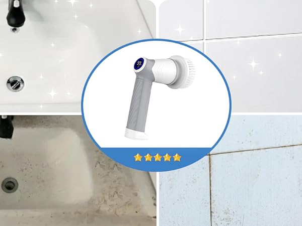 Electric Spin Scrubber, Cordless Power Scrubber Cleaning Scrubber for Bathroom