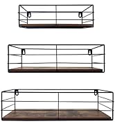 CRUGLA Floating Shelves Wall Mounted Set of 3, Hanging Storage Wall Shelf for Bathroom, Living Ro...