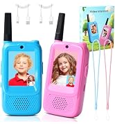 Video Walkie Talkies for Kids 2 Pack Walkie Talkie Rechargeable with Video Camera & 4 Voice Effec...