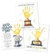 Fathers Day Crafts from Kids - Custom Handprint Set 3, Personalized Best Dads Ever Handprint Kit ...