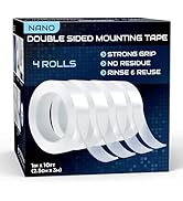 Lockport Double Sided Tape Heavy Duty Hanging – 4 Pack - 1 inch x 10 Ft Each –Mounting Tape for W...