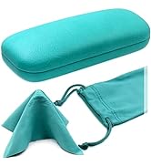 MyEyeglassCase Women's Hard Eyeglass Case | Protective Hard Shell Glasses Case with Pouch and Cloth