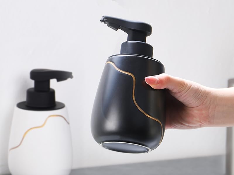 Lotion Soap Dispenser Touchless with Waterproof Pump Rechargeable Ceramic