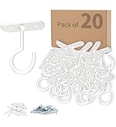 ASZUNE 20Pack Ceiling Hooks Bulk for Hanging Plants 2.5in White