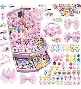252 Pcs Hair Accessories for Girls, Back to School Hair Accessory Gift Hair Stuff Including Jewlr...