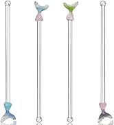 Coffee Stir Sticks Glass, Cute Swizzle Sticks for Cocktails, Reusable Drink Stir Stirrers, Holida...