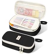 SUNEE Cute Pencil Case, Aesthetic Pen Pouch, Colored Large Pencil Bag with Zipper, Kawaii Station...