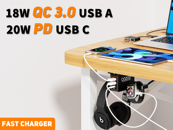 Headphone Stand with USB Charger
