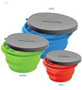 Collapsible Silicone Bowl 3 Pack for Camping and Backpacking - Camping Dishware Gear Essentials i...