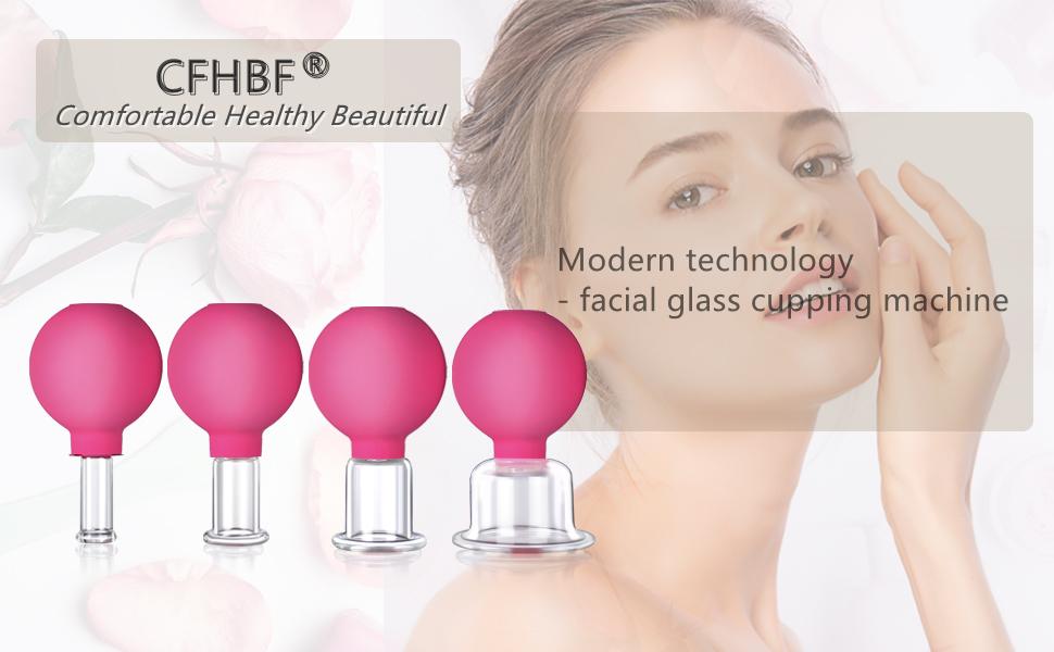 4 Size Facial Cupping Therapy Set Glass