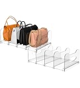 SURETIVIAN 2-Pack Purse Organizers for Closet, Adjustable Small Shelf Divider Rack for Closet, Cl...
