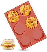 Ocmoiy 4 Inch Silicone Egg Mold for Baking/Jumbo Muffin Top Pan, 1 Pack Non-Stick Large Round Mol...