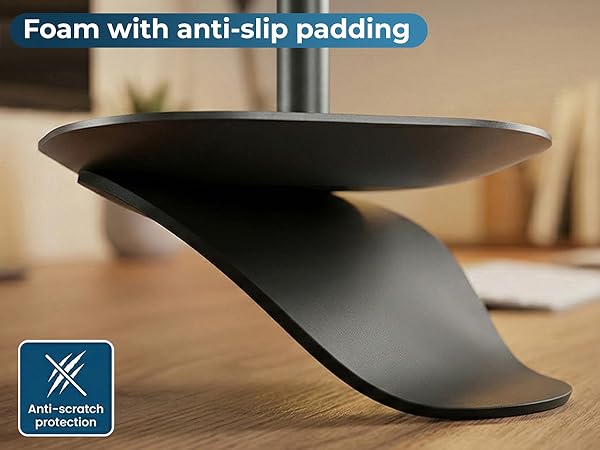Cooper TabStand Mini weighted metal base with non-slip padding that doesn't tip over