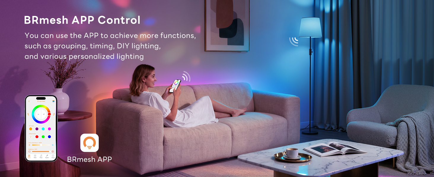 Smart LED RGBCW Floor Lamp with App & Alexa Voice Control