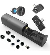SHISUO 3-in-1 Magnetic Wireless Lavalier Microphone for iPhone 16 15 14 Android PC, Coin-Sized In...