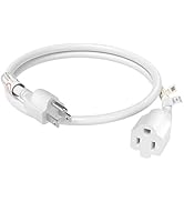 FIRMERST 15 Amp 2 Feet 3 Prong Extension Cord 14 Gauge 1875W White, UL Listed