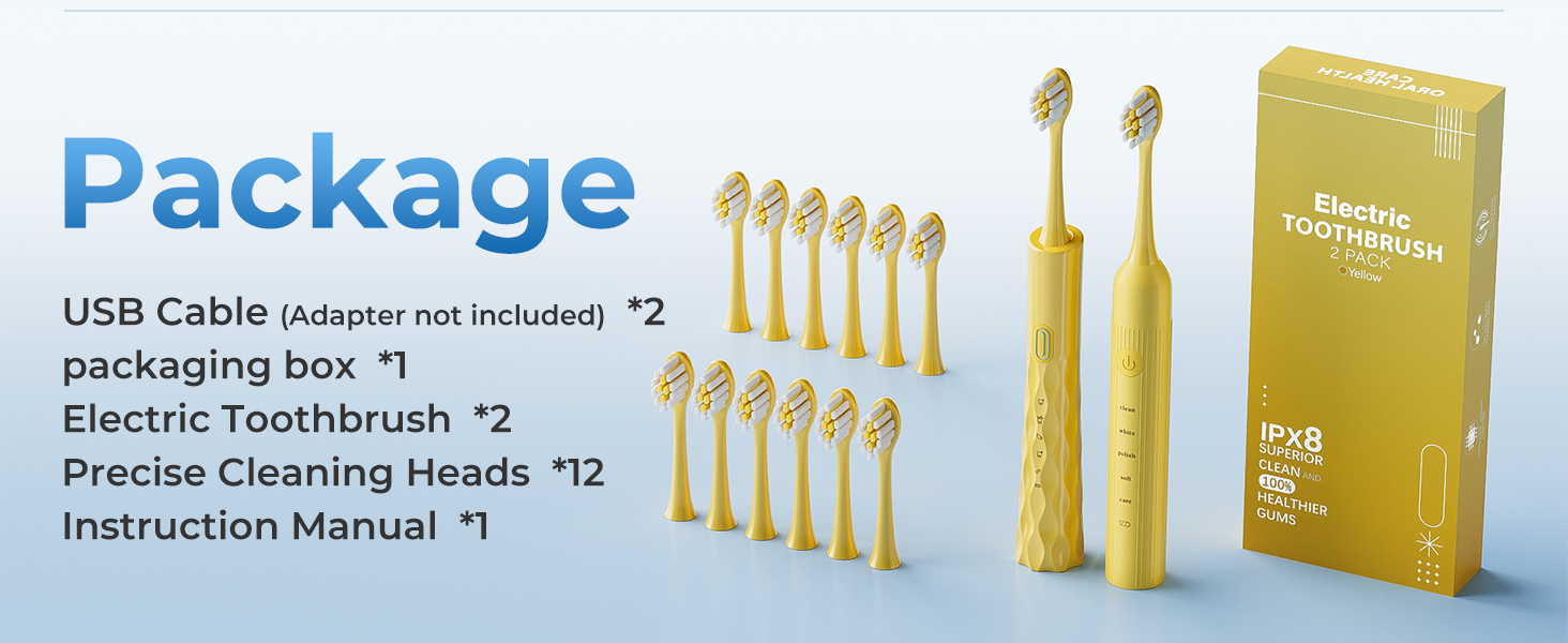 2 Pack Electric Toothbrush