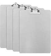ZCZN Metal Clipboard, 4 Pack Heavy Duty Aluminum Clipboards 12 x 9 Inches, A4 Letter Sizer Docume...