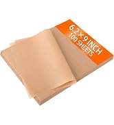 WMKGG 100 PCS Parchment Paper Sheets, 6.2x9 Inch Non-Stick Precut Baking Parchment, for Baking Gr...