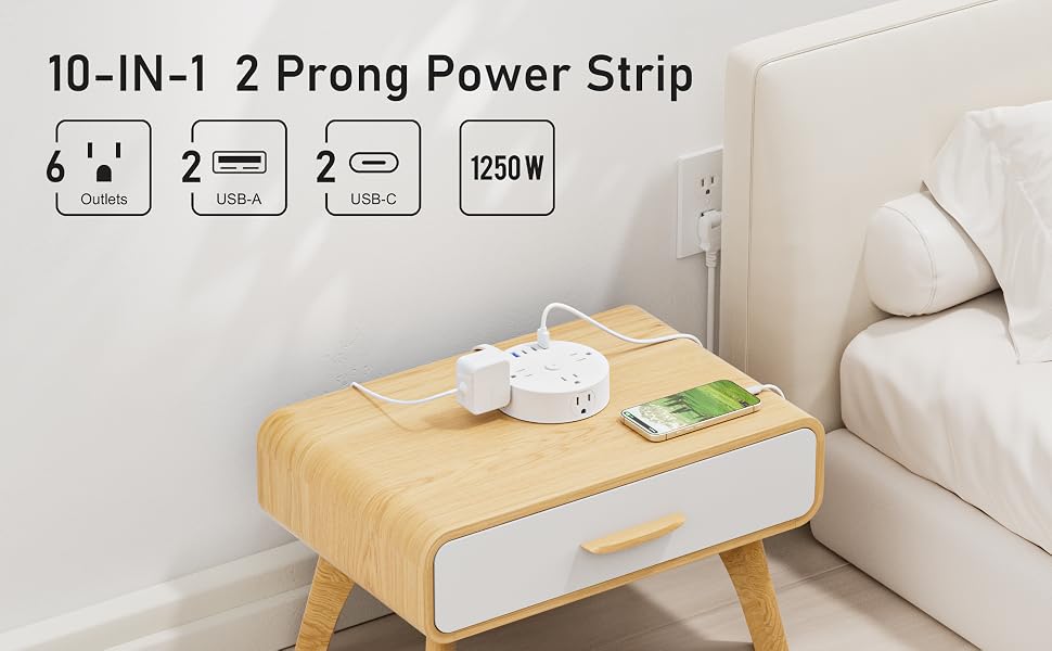 2 prong power strip