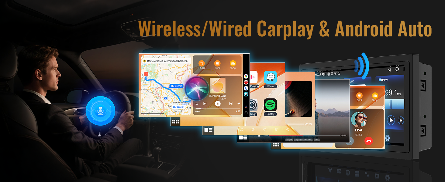 double din car stereo apple carplay
