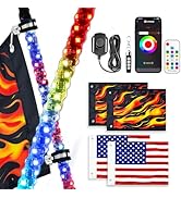 2 Pack 4FT Led Whip Lights with App & Remote Control, Spiral RGB Chasing Lighted Whips,Side by Si...