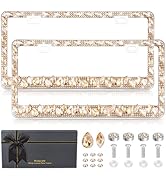OKLPF Rhinestone Bling License Plate Frames for Women - Sparkle with Glitter Crystals & Diamond B...