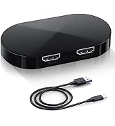 NEWCARE HDMI Splitter 1 in 2 Out 4K 60Hz 4:4:4 Digital 4K, HDMI 2.0 Splitter Mirroring HDCP2.2, E...