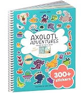 Axolotl 300+ Kids Sticker Book by Cupkin Toddler Airplane Travel Coloring and Sticker Book, Road ...