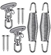 Besthouse Set of 2 Heavy Duty Porch Swing Springs & Heavy Duty Swing Hangers Hold up to 400lbs, 4...