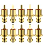 Audiocrast 10x RCA Shorting Caps, Gold Plated Copper RCA Protective Caps RCA Noise Stopper HiFi R...
