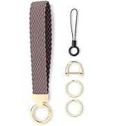 WEESMILE Keychain Wristlet, Stretchy Key Chain for Car Keys with 2 Keyrings and D ring, Cute Wris...