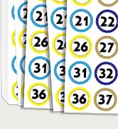 800 Number Stickers 1-40, 20 Sheets of Polka Dot Waterproof/Oil-Resistant/Tear-Resistant Removabl...