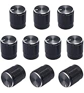 Taiss 10pcs Black Metal 6 mm Knurled Shaft Insert Dia.Potentiometer Rotary Encoder knob Switch kn...