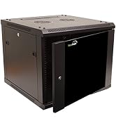 NavePoint 9U Wall Mount Network Server 19 Inch IT Cabinet Rack Enclosure Glass Door Lock