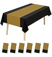 6 Pack Premium Disposable Plastic Tablecloth 54" x 108" Party Table Cloths Disposable for 6 to 8 ...
