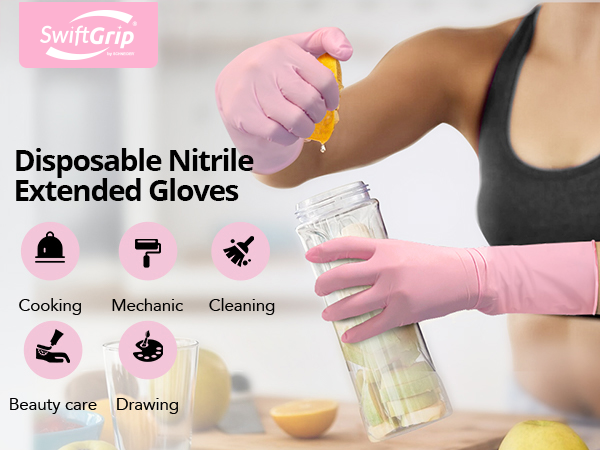 Pink Nitrile Gloves