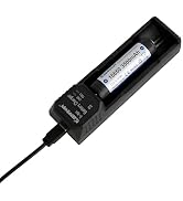 Keeppower 18650 Protected Battery P1835J 3.7V 3500mAh Rechargeable with S1 1-Bay USB-C Battery Ch...