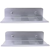 SinLoon 7.8 Inch Small Shelf in Flat Satin Aluminum Bathroom Shelf Wall Mount for Small Speaker S...