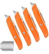 TIFICAL 4-Pack Box Cutter, Utility Knife Box Cutter Retractable, Box Cutters for Cutting Cardboar...