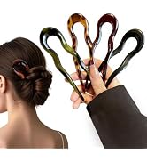 4Pcs French Large Hair Pins for Women - U Shaped Large Hairpins for Updos Bun - Hair Forks Access...