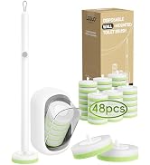 LEGUO Wall Mounted Disposable Toilet Brush System with Holder, Toilet Bowl Cleaning Wand with Gre...