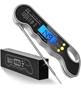 Instant Read Meat Thermometer, Fast & Accurate Digital Food Thermometer with Backlight, LCD Displ...