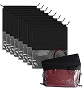 8PCS Dust Bags for Handbags Jumbo Travel Shoe Bags Purses Organizers Storage Bags with Rope Clear...