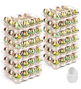 LotFancy (12 Count x 12 Sets) Cupcake Containers with 144 Liners, Thick Plastic Cupcake Boxes Hol...