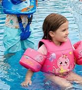 MoKo Toddler Swim Vest for 15-30-50-66 pounds, Boys Girls Swim Puddle Arm Floaties Cartoon Swimmi...