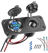 12V USB Outlet Marine Switch Panel 12 Volt Plug, PD3.0 & Dual Quick Charge 3.0 USB Ports Aluminum...