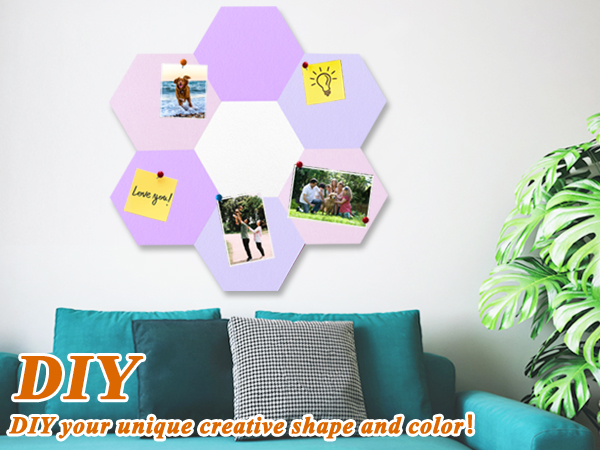 DIY Hexagon Bulletin Board Pin Board