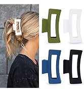 Matte Square Hair Claw Clips for Thick Hair,CEELGON Hair Clips for Women Large Claw Clip 4.3 Inch...